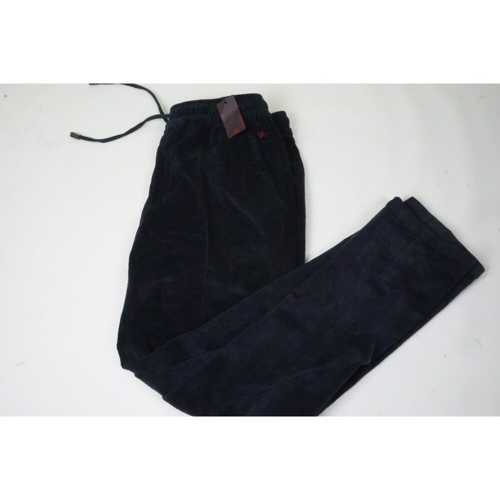 Isaia Napoli Navy Blue Cord Cotton Blend Drawstring Mens Pants Sz 50 Brand New
